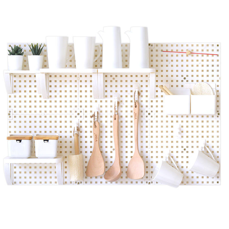 Painel Pegboard de Plástico Organizador de Parede Sem Furo Multiuso