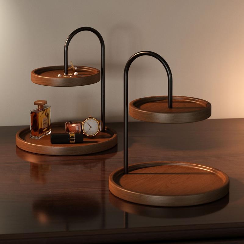 Organizador De Mesa Em Madeira Maciça E Suporte Display