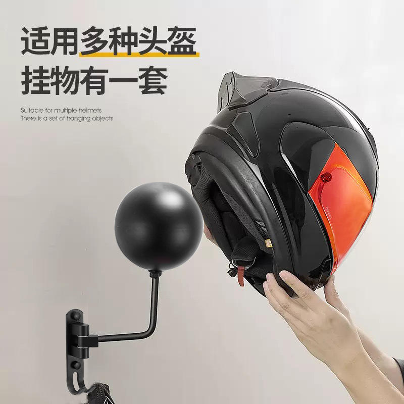 Suporte de Parede para Capacete de Moto e Boné