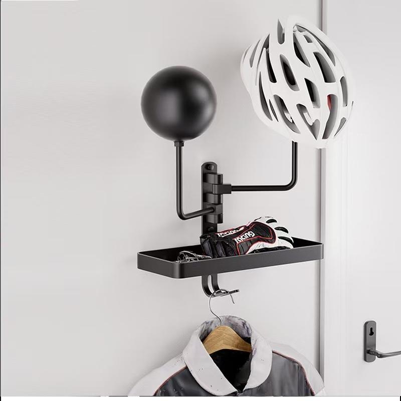 Suporte De Parede Para Capacete De Moto E Organizador De Bonés