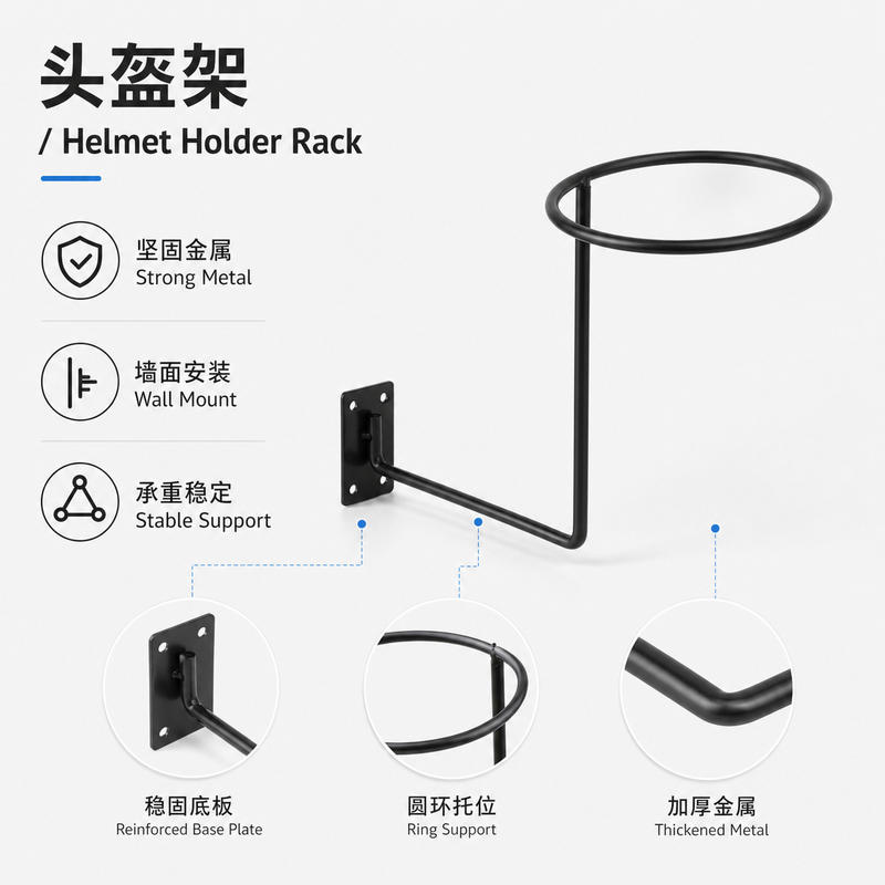 Suporte de Parede para Capacete de Moto e Bolas