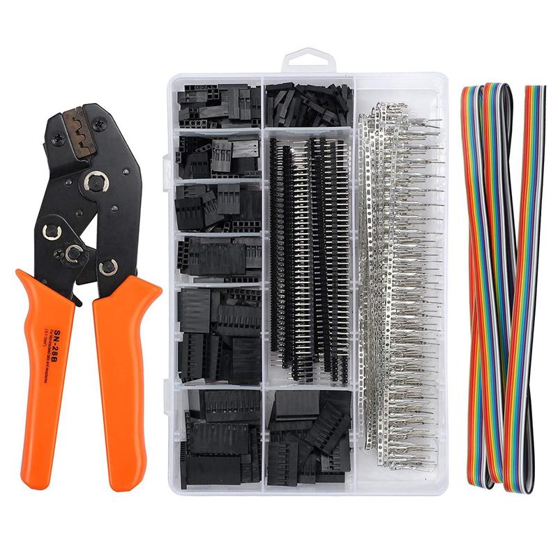 Alicate de Crimpagem Catraca SN-28B e Kit Terminais Dupont 1550 Pçs