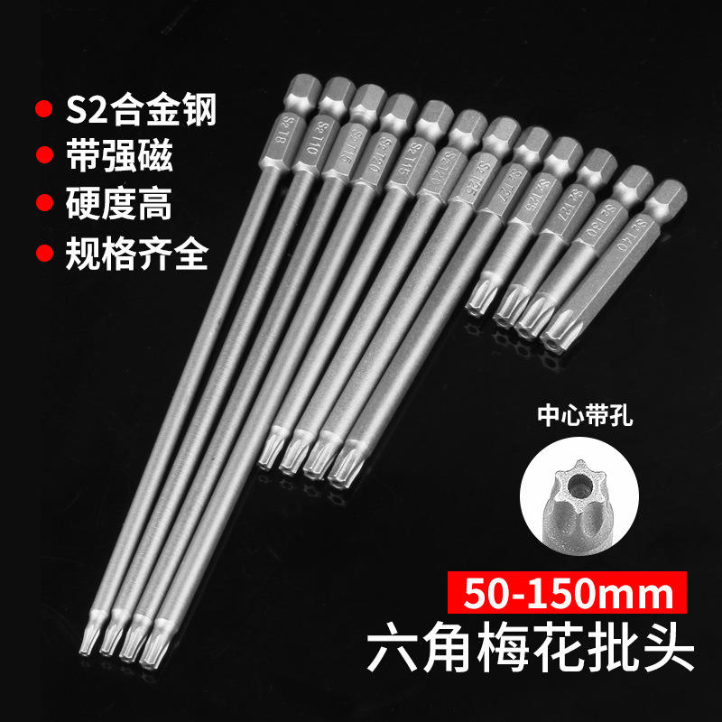 Pontas de Chave Torx S2 1/4" Com Furo Guia