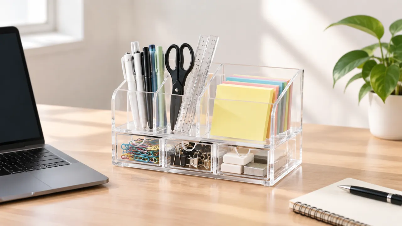Organizador de Acrílico para Escritório: Praticidade e Visual Limpo na Mesa